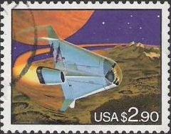 Futuristic Space Shuttle $2.90 U.S. postage stamp picturing spacecraft
