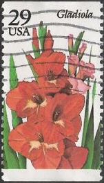 Gladiola 29-cent U.S. postage stamp picturing gladiola