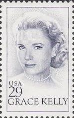 Grace Kelly Blue 29-cent U.S. postage stamp picturing Grace Kelly