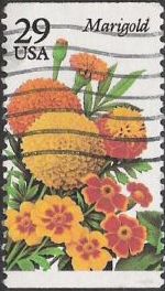 Marigold 29-cent U.S. postage stamp picturing marigold