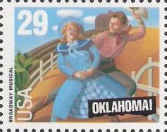 Oklahoma! 29-cent U.S. postage stamp picturing scene from Oklahoma!
