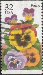 32-cent U.S. postage stamp picturing pansy