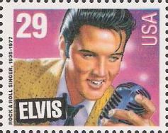 Elvis Presley 29-cent U.S. postage stamp picturing Elvis Presley