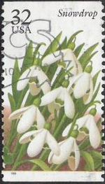 Snowdrop 32-cent U.S. postage stamp picturing snowdrop