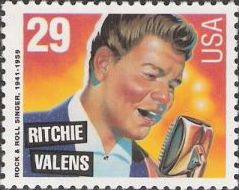Ritchie Valens 29-cent U.S. postage stamp picturing Ritchie Valens