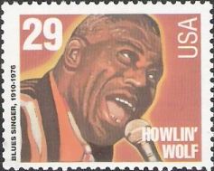 Howlin’ Wolf 29-cent U.S. postage stamp picturing Howlin' Wolf