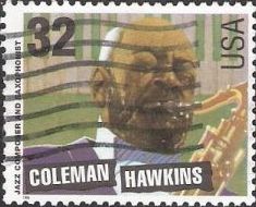 Coleman Hawkins 32-cent U.S. postage stamp picturing Coleman Hawkins