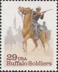 29-cent U.S. postage stamp picturing Buffalo Soldiers