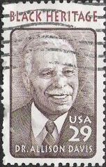 Dark brown 29-cent U.S. postage stamp picturing Allison Davis