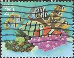 29-cent U.S. postage stamp picturing fish and corals
