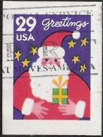 29-cent U.S. postage stamp picturing Santa Claus