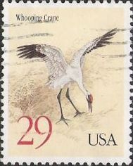 29-cent U.S. postage stamp picturing whooping crane
