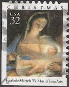 32-cent U.S. postage stamp picturing Paola de Matteis' Madonna and child painting