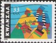 33-cent U.S. postage stamp picturing African Americans with candles