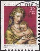 32-cent U.S. postage stamp picturing Florentine Madonna and child