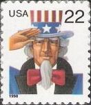 22-cent U.S. postage stamp picturing Uncle Sam