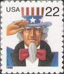 22-cent U.S. postage stamp picturing Uncle Sam