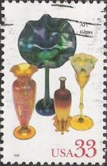 33-cent U.S. postage stamp picturing art glass