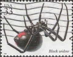 33-cent U.S. postage stamp picturing black widow