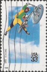 33-cent U.S. postage stamp picturing BMX biker