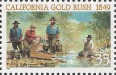 33-cent U.S. postage stamp picturing prospectors