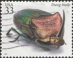 33-cent U.S. postage stamp picturing dung beetle