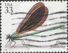 33-cent U.S. postage stamp picturing ebony jewelwing