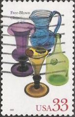 33-cent U.S. postage stamp picturing free-blown glass