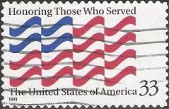 33-cent U.S. postage stamp picturing American flag