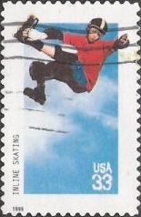 33-cent U.S. postage stamp picturing inline skater
