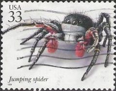 33-cent U.S. postage stamp picturing jumping spider