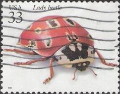 33-cent U.S. postage stamp picturing lady beetle