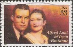 33-cent U.S. postage stamp picturing Alfred Lunt and Lynn Fontanne