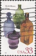 33-cent U.S. postage stamp picturing mold-blown glass