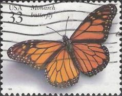33-cent U.S. postage stamp picturing monarch butterfly