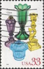 33-cent U.S. postage stamp picturing pressed glass