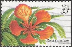 33-cent U.S. postage stamp picturing royal poinciana
