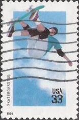 33-cent U.S. postage stamp picturing skateboarder
