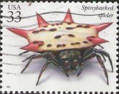 33-cent U.S. postage stamp picturing spinybacked spider