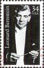 34-cent U.S. postage stamp picturing Leonard Bernstein