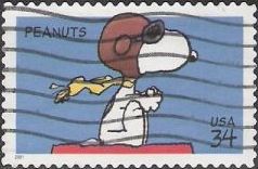 34-cent U.S. postage stamp picturing Snoopy