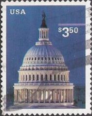 $3.50 U.S. postage stamp picturing U.S. Capitol