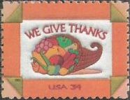 34-cent U.S. postage stamp picturing cornucopia