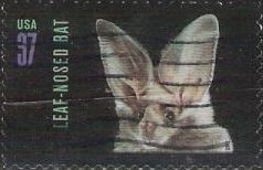 37-cent U.S. postage stamp picturing leaf-nosed bat