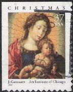 37-cent U.S. postage stamp picturing Gossaert's Madonna and child painting