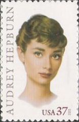 37-cent U.S. postage stamp picturing Audrey Hepburn
