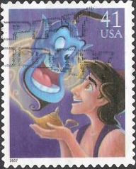 41-cent U.S. postage stamp picturing Aladdin and Genie