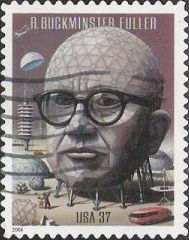37-cent U.S. postage stamp picturing R. Buckminster Fuller