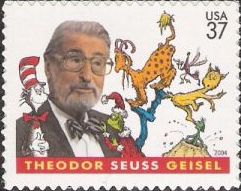 37-cent U.S. postage stamp picturing Theodor Seuss Geisel