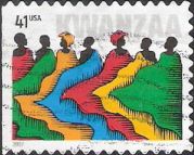 41-cent U.S. postage stamp picturing people wearing brightly-colored clothing
